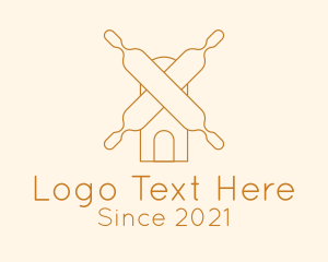 Minimalist Rolling Pin Bakery logo