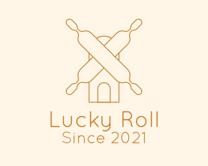 Minimalist Rolling Pin Bakery logo design