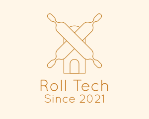 Minimalist Rolling Pin Bakery logo design