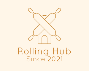 Minimalist Rolling Pin Bakery logo design