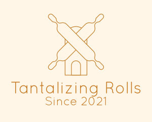 Minimalist Rolling Pin Bakery logo design