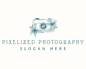 Camera Photography Flower logo design