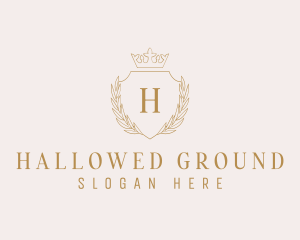 Crown Wreath Shield logo design