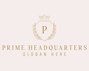 Crown Wreath Shield logo design