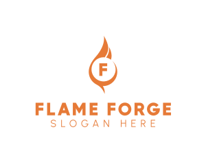 Heat Flaming Torch  logo design