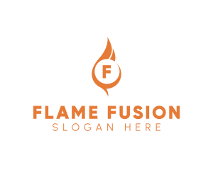 Heat Flaming Torch  logo design