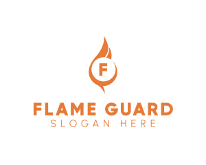 Heat Flaming Torch  logo design