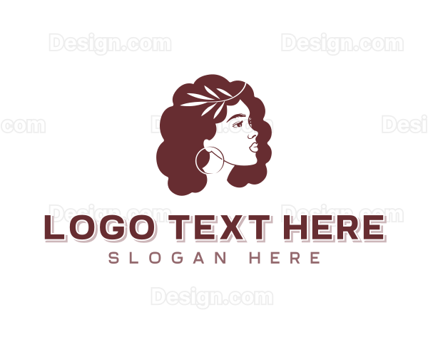 Curly Hair Hairdresser Logo