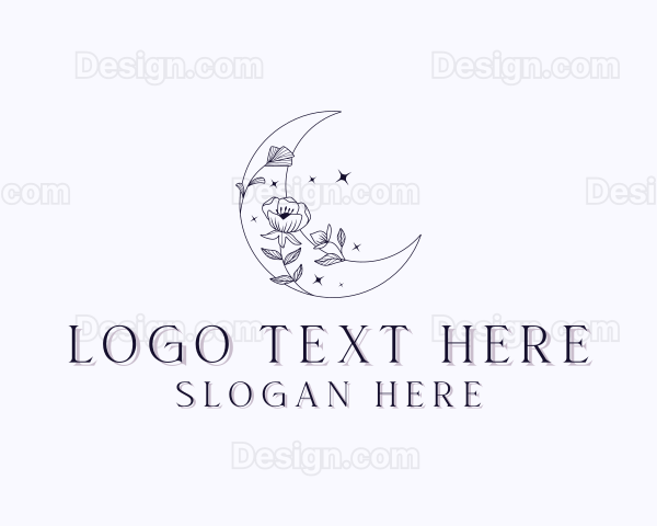 Moon Floral Decoration Logo