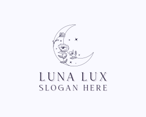 Moon Floral Decoration logo design