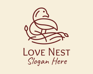 Forest Bird Nest  logo design