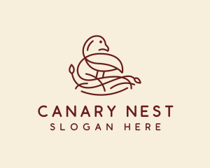 Forest Bird Nest  logo design