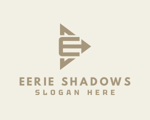 Triangle Arrow Letter E logo design