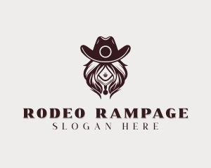 Western Cowgirl Woman logo design