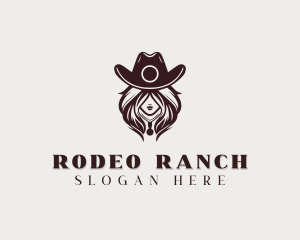 Western Cowgirl Woman logo