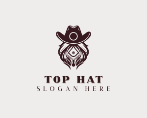 Western Cowgirl Woman logo design