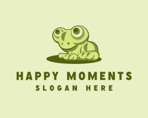 Cute Frog Amphibian logo design