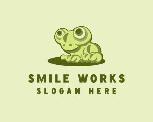 Cute Frog Amphibian logo design