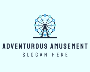 Ferris Wheel Amusement Park logo design