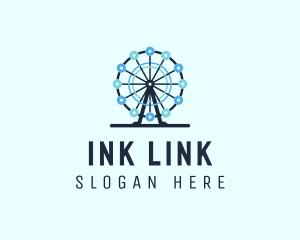 Ferris Wheel Amusement Park logo design