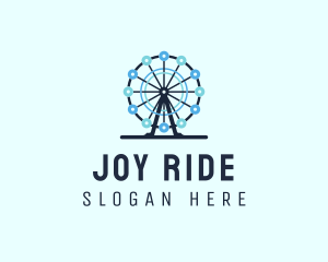 Ferris Wheel Amusement Park logo design