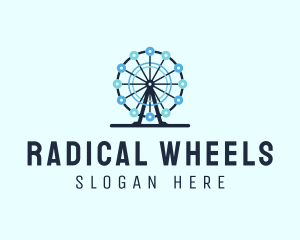 Ferris Wheel Amusement Park logo design