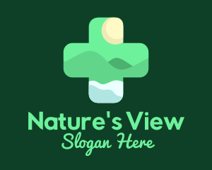 Nature Scene Cross logo design