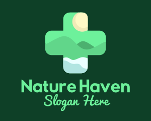 Nature Scene Cross logo design