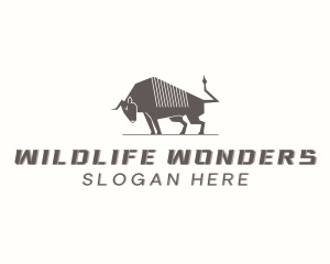 Wildlife Strong Bull  logo design