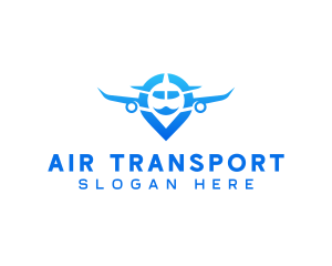 Airplane Pin Transport logo design