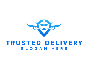 Airplane Pin Transport logo design