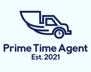 Blue Truck Clock  logo design