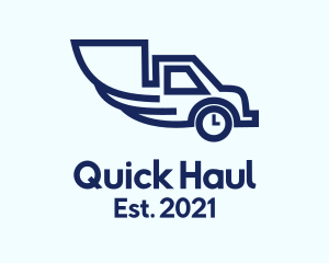 Blue Truck Clock  logo design