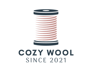 Knitting Thread Spool logo design