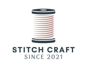 Knitting Thread Spool logo design