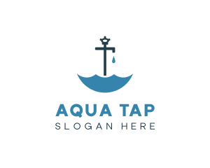 Water Faucet Umbrella  logo design