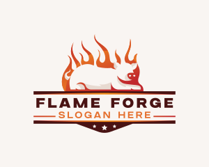 Pork Flame Barbecue logo design