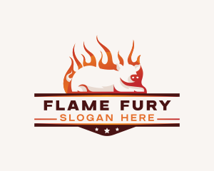 Pork Flame Barbecue logo design