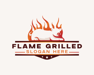 Pork Flame Barbecue logo design