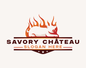 Pork Flame Barbecue logo design