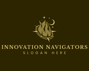 Mountain Compass Navigation logo design