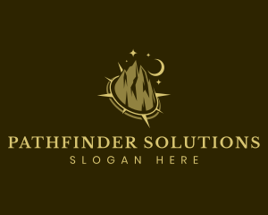 Mountain Compass Navigation logo design