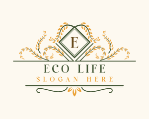 Elegant Gardening Wreath logo design