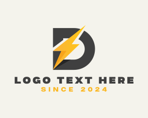 Electric Bolt Letter D logo