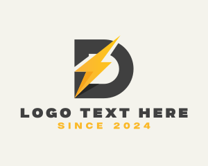 Electric Bolt Letter D Logo