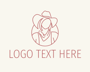 Cowgirl Farmer Woman logo