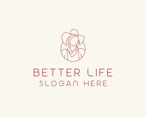 Cowgirl Farmer Woman logo design