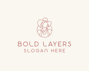 Cowgirl Farmer Woman logo design