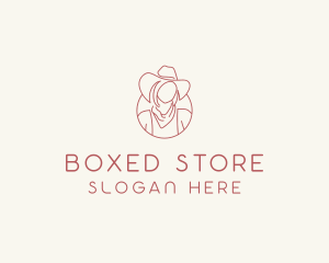 Cowgirl Farmer Woman logo design