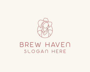 Cowgirl Farmer Woman logo design